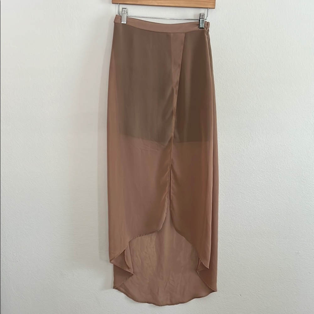 Lush High Low Skirt in Brown